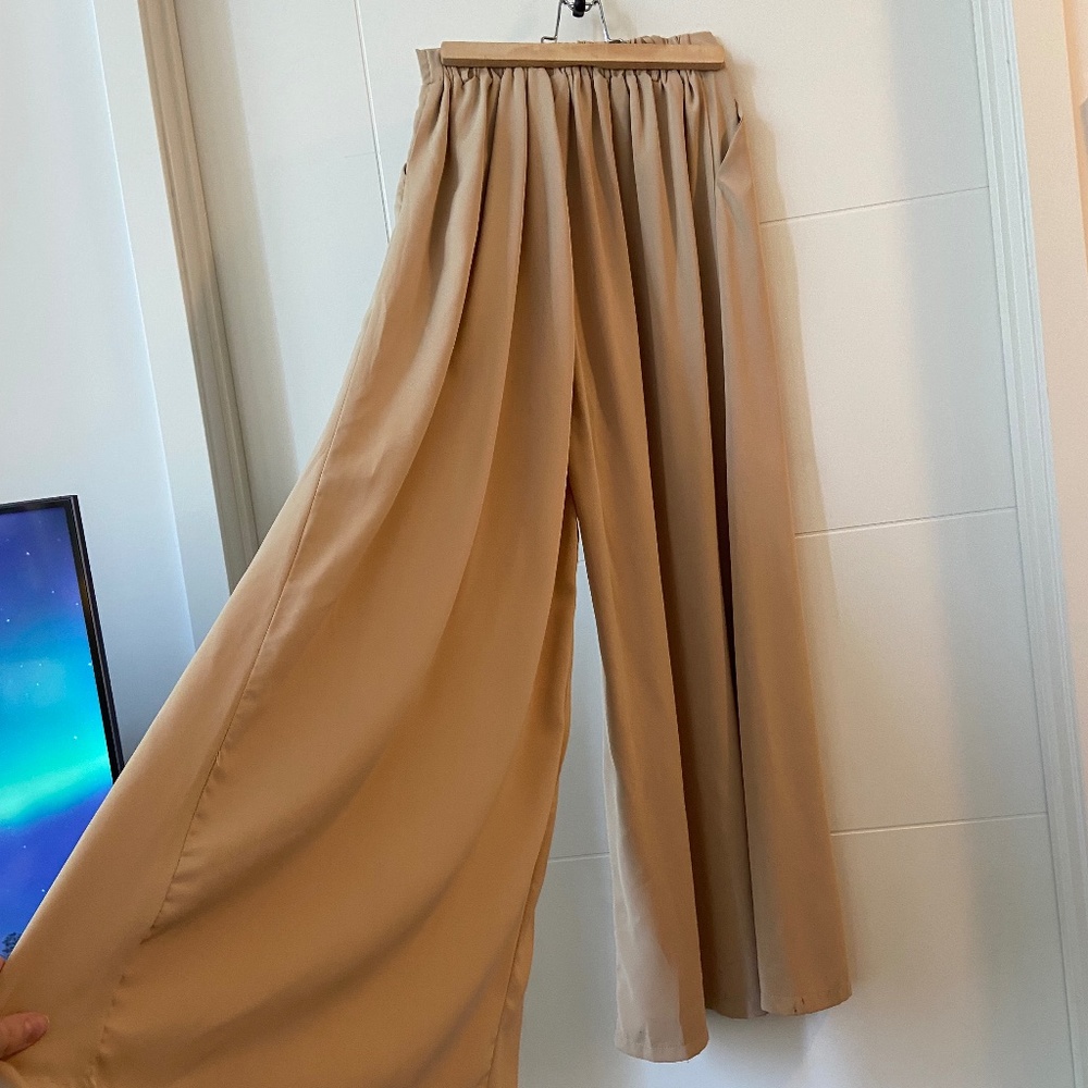 Tan Wide Leg Pants